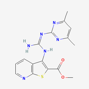 methyl 3-({amino[(4,6-dimethylpyrimidin-2-yl)imino]methyl}amino)thieno[2,3-b]pyridine-2-carboxylate