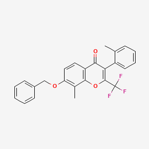 molecular formula C25H19F3O3 B4662152 7-(benzyloxy)-8-methyl-3-(2-methylphenyl)-2-(trifluoromethyl)-4H-chromen-4-one 