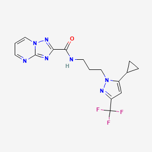 N-{3-[5-cyclopropyl-3-(trifluoromethyl)-1H-pyrazol-1-yl]propyl}[1,2,4]triazolo[1,5-a]pyrimidine-2-carboxamide