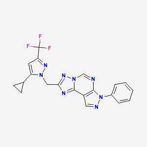 2-{[5-cyclopropyl-3-(trifluoromethyl)-1H-pyrazol-1-yl]methyl}-7-phenyl-7H-pyrazolo[4,3-e][1,2,4]triazolo[1,5-c]pyrimidine