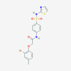 molecular formula C18H16BrN3O4S2 B466218 2-(2-bromo-4-methylphenoxy)-N-{4-[(1,3-thiazol-2-ylamino)sulfonyl]phenyl}acetamide CAS No. 432019-99-3