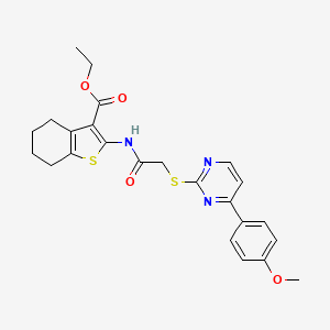 ethyl 2-[({[4-(4-methoxyphenyl)-2-pyrimidinyl]thio}acetyl)amino]-4,5,6,7-tetrahydro-1-benzothiophene-3-carboxylate