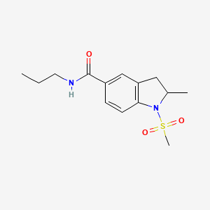 molecular formula C14H20N2O3S B4662323 2-methyl-1-(methylsulfonyl)-N-propyl-5-indolinecarboxamide 