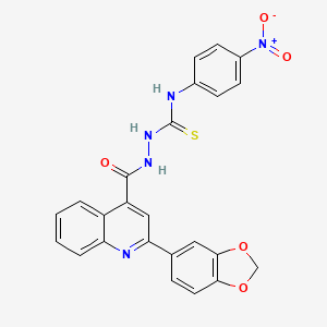 molecular formula C24H17N5O5S B4662338 2-{[2-(1,3-benzodioxol-5-yl)-4-quinolinyl]carbonyl}-N-(4-nitrophenyl)hydrazinecarbothioamide 