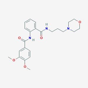 molecular formula C23H29N3O5 B4662350 3,4-dimethoxy-N-[2-({[3-(4-morpholinyl)propyl]amino}carbonyl)phenyl]benzamide 