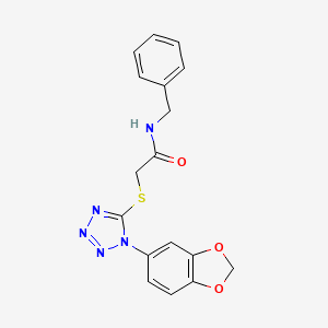 molecular formula C17H15N5O3S B4662360 2-{[1-(1,3-benzodioxol-5-yl)-1H-tetrazol-5-yl]thio}-N-benzylacetamide 