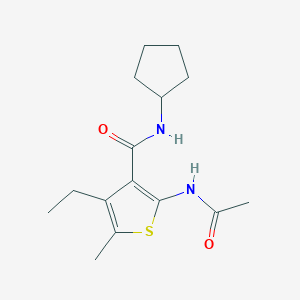 2-(acetylamino)-N-cyclopentyl-4-ethyl-5-methyl-3-thiophenecarboxamide