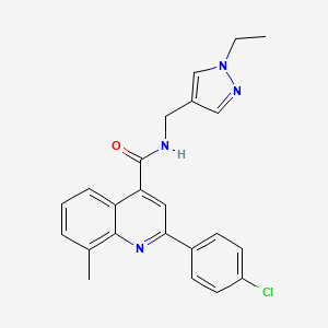 2-(4-chlorophenyl)-N-[(1-ethyl-1H-pyrazol-4-yl)methyl]-8-methylquinoline-4-carboxamide