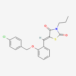 molecular formula C20H18ClNO3S B4662437 5-{2-[(4-chlorobenzyl)oxy]benzylidene}-3-propyl-1,3-thiazolidine-2,4-dione 