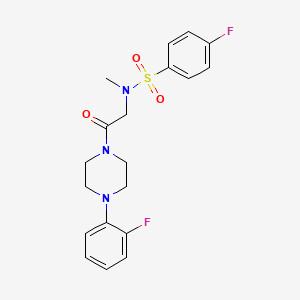 molecular formula C19H21F2N3O3S B4662450 4-Fluoro-N-{2-[4-(2-fluoro-phenyl)-piperazin-1-yl]-2-oxo-ethyl}-N-methyl-benzenesulfonamide 