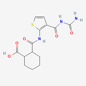 molecular formula C14H17N3O5S B4662460 2-{[(3-{[(aminocarbonyl)amino]carbonyl}-2-thienyl)amino]carbonyl}cyclohexanecarboxylic acid 