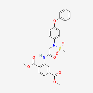 molecular formula C25H24N2O8S B4662467 dimethyl 2-{[N-(methylsulfonyl)-N-(4-phenoxyphenyl)glycyl]amino}terephthalate 