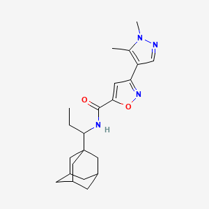 molecular formula C22H30N4O2 B4662474 N-[1-(1-adamantyl)propyl]-3-(1,5-dimethyl-1H-pyrazol-4-yl)-5-isoxazolecarboxamide 