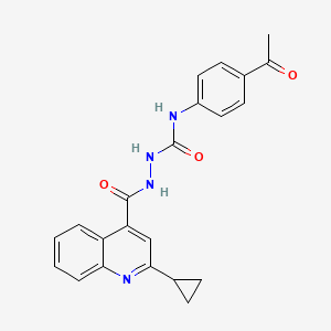 N-(4-acetylphenyl)-2-[(2-cyclopropyl-4-quinolinyl)carbonyl]hydrazinecarboxamide