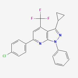 6-(4-chlorophenyl)-3-cyclopropyl-1-phenyl-4-(trifluoromethyl)-1H-pyrazolo[3,4-b]pyridine