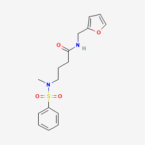 molecular formula C16H20N2O4S B4662527 N-(2-furylmethyl)-4-[methyl(phenylsulfonyl)amino]butanamide 