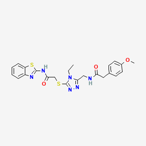 molecular formula C23H24N6O3S2 B4662535 N-1,3-benzothiazol-2-yl-2-{[4-ethyl-5-({[(4-methoxyphenyl)acetyl]amino}methyl)-4H-1,2,4-triazol-3-yl]thio}acetamide 