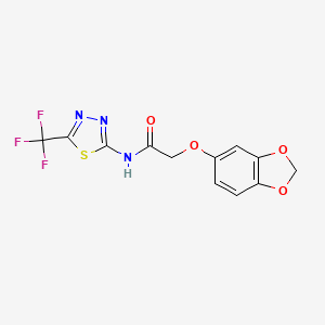 2-(1,3-benzodioxol-5-yloxy)-N-[5-(trifluoromethyl)-1,3,4-thiadiazol-2-yl]acetamide