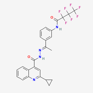 molecular formula C25H19F7N4O2 B4662652 N-(3-{N-[(2-cyclopropyl-4-quinolinyl)carbonyl]ethanehydrazonoyl}phenyl)-2,2,3,3,4,4,4-heptafluorobutanamide 