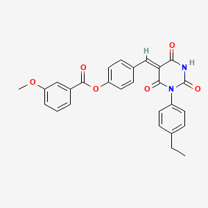 [4-[(Z)-[1-(4-ethylphenyl)-2,4,6-trioxo-1,3-diazinan-5-ylidene]methyl]phenyl] 3-methoxybenzoate