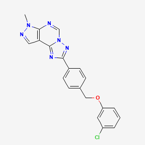 2-{4-[(3-chlorophenoxy)methyl]phenyl}-7-methyl-7H-pyrazolo[4,3-e][1,2,4]triazolo[1,5-c]pyrimidine