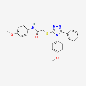 molecular formula C24H22N4O3S B4662702 N-(4-methoxyphenyl)-2-{[4-(4-methoxyphenyl)-5-phenyl-4H-1,2,4-triazol-3-yl]thio}acetamide 