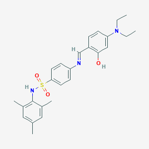 molecular formula C26H31N3O3S B466271 4-{[4-(diethylamino)-2-hydroxybenzylidene]amino}-N-mesitylbenzenesulfonamide 