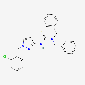 molecular formula C25H23ClN4S B4662710 N,N-dibenzyl-N'-[1-(2-chlorobenzyl)-1H-pyrazol-3-yl]thiourea 