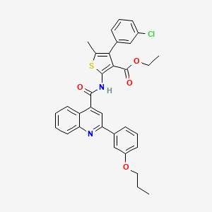 ethyl 4-(3-chlorophenyl)-5-methyl-2-({[2-(3-propoxyphenyl)-4-quinolinyl]carbonyl}amino)-3-thiophenecarboxylate