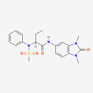 N-(1,3-dimethyl-2-oxo-2,3-dihydro-1H-benzimidazol-5-yl)-2-[(methylsulfonyl)(phenyl)amino]butanamide