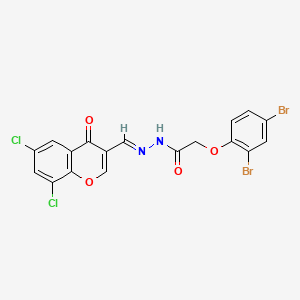 2-(2,4-dibromophenoxy)-N'-[(6,8-dichloro-4-oxo-4H-chromen-3-yl)methylene]acetohydrazide