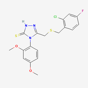 5-{[(2-chloro-4-fluorobenzyl)thio]methyl}-4-(2,4-dimethoxyphenyl)-4H-1,2,4-triazole-3-thiol