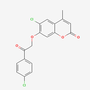 6-chloro-7-[2-(4-chlorophenyl)-2-oxoethoxy]-4-methyl-2H-chromen-2-one