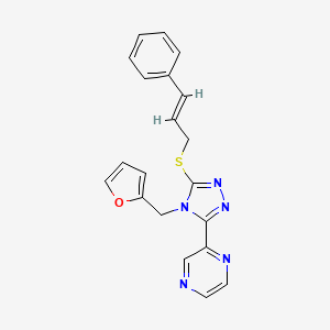 2-{4-(2-furylmethyl)-5-[(3-phenyl-2-propen-1-yl)thio]-4H-1,2,4-triazol-3-yl}pyrazine