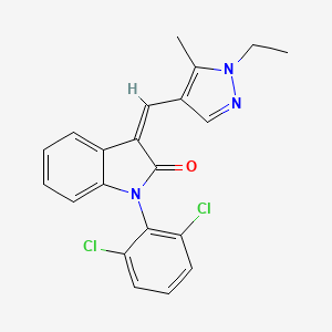 1-(2,6-dichlorophenyl)-3-[(1-ethyl-5-methyl-1H-pyrazol-4-yl)methylene]-1,3-dihydro-2H-indol-2-one