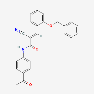 molecular formula C26H22N2O3 B4662911 N-(4-acetylphenyl)-2-cyano-3-{2-[(3-methylbenzyl)oxy]phenyl}acrylamide 