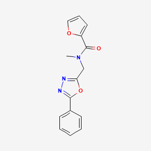 molecular formula C15H13N3O3 B4662912 N-methyl-N-[(5-phenyl-1,3,4-oxadiazol-2-yl)methyl]-2-furamide 