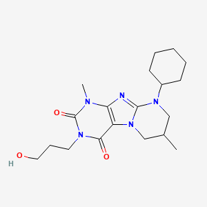 9-cyclohexyl-3-(3-hydroxypropyl)-1,7-dimethyl-6,7,8,9-tetrahydropyrimido[2,1-f]purine-2,4(1H,3H)-dione