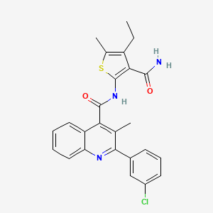 N-[3-(aminocarbonyl)-4-ethyl-5-methyl-2-thienyl]-2-(3-chlorophenyl)-3-methyl-4-quinolinecarboxamide