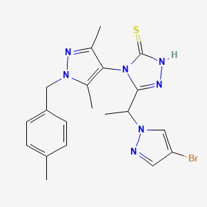 5-[1-(4-bromo-1H-pyrazol-1-yl)ethyl]-4-[3,5-dimethyl-1-(4-methylbenzyl)-1H-pyrazol-4-yl]-4H-1,2,4-triazole-3-thiol