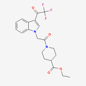 ethyl 1-{[3-(trifluoroacetyl)-1H-indol-1-yl]acetyl}-4-piperidinecarboxylate