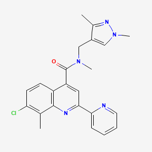 7-chloro-N-[(1,3-dimethyl-1H-pyrazol-4-yl)methyl]-N,8-dimethyl-2-(2-pyridinyl)-4-quinolinecarboxamide