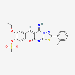 2-ethoxy-4-{[5-imino-2-(2-methylphenyl)-7-oxo-5H-[1,3,4]thiadiazolo[3,2-a]pyrimidin-6(7H)-ylidene]methyl}phenyl methanesulfonate