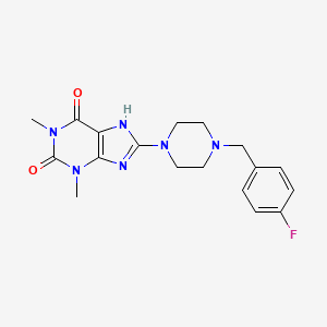 molecular formula C18H21FN6O2 B4663080 8-[4-(4-fluorobenzyl)-1-piperazinyl]-1,3-dimethyl-3,7-dihydro-1H-purine-2,6-dione 