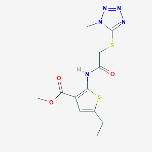 methyl 5-ethyl-2-({[(1-methyl-1H-tetrazol-5-yl)thio]acetyl}amino)-3-thiophenecarboxylate