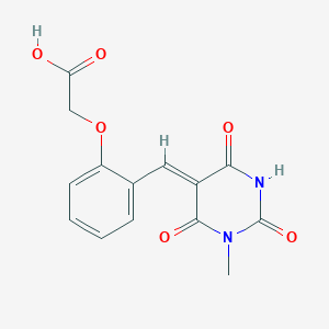 molecular formula C14H12N2O6 B4663102 {2-[(1-methyl-2,4,6-trioxotetrahydro-5(2H)-pyrimidinylidene)methyl]phenoxy}acetic acid 