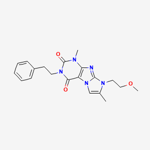 molecular formula C20H23N5O3 B4663145 8-(2-methoxyethyl)-1,7-dimethyl-3-(2-phenylethyl)-1H-imidazo[2,1-f]purine-2,4(3H,8H)-dione 