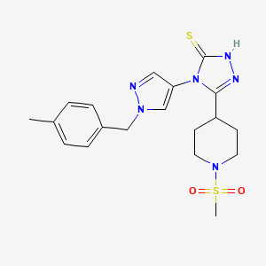 4-[1-(4-methylbenzyl)-1H-pyrazol-4-yl]-5-[1-(methylsulfonyl)-4-piperidinyl]-4H-1,2,4-triazole-3-thiol