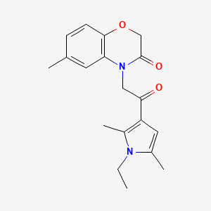 molecular formula C19H22N2O3 B4663164 4-[2-(1-ethyl-2,5-dimethyl-1H-pyrrol-3-yl)-2-oxoethyl]-6-methyl-2H-1,4-benzoxazin-3(4H)-one 