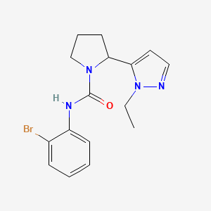 molecular formula C16H19BrN4O B4663179 N-(2-bromophenyl)-2-(1-ethyl-1H-pyrazol-5-yl)-1-pyrrolidinecarboxamide 